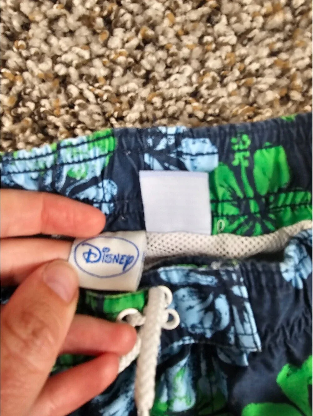 Disney Toddler Boys Sz 3T Swim Trunks Swimsuit Mickey Mouse Blue Green Floral